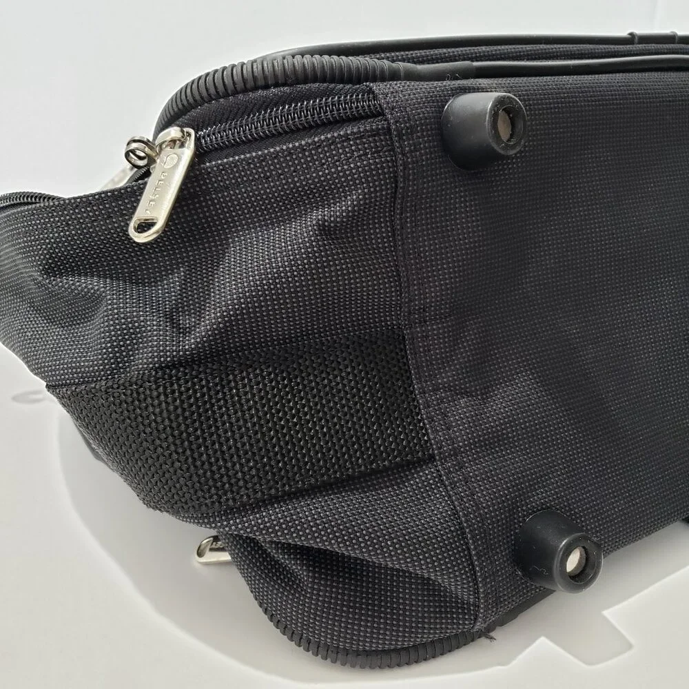 Delsey Black Unisex Laptop Briefcase Carry-On Durable Nylon Bag, Like New